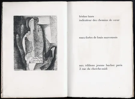 Geïllustreerd Boek Marcoussis - Tristan Tzara. INDICATEUR DES CHEMINS DE COEUR. Paris, 1928.