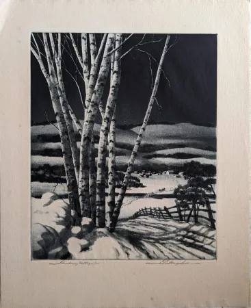 Ets En Aquatint Margolies - Slumbering Meadows (or 