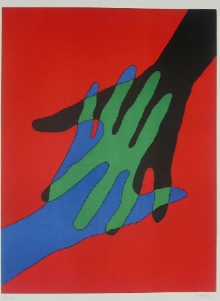 Lithografie Marien - Mains