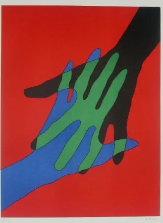 Lithografie Marien - Mains