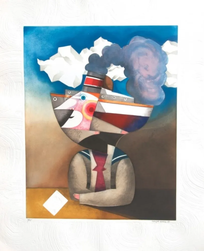 Ets En Aquatint Marin - RENDEZ-VOUS À VALPARAISO