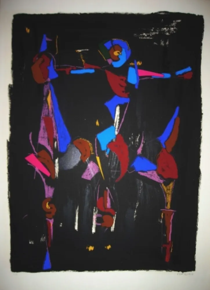 Lithografie Marini - Bunter Reiter I