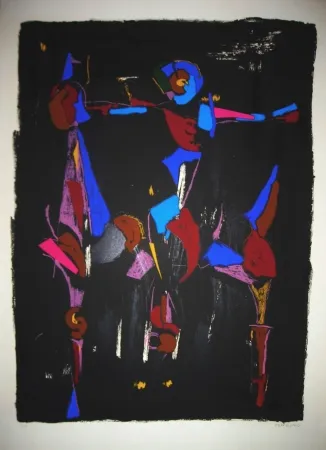 Lithografie Marini - Bunter Reiter I