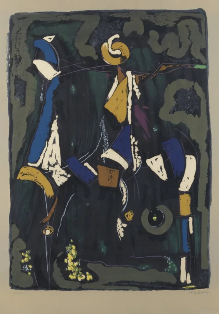 Lithografie Marini - BUNTER REITER II