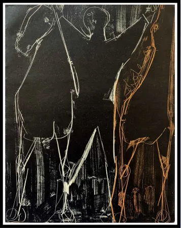 Lithografie Marini - CHEVAUX ET CAVALIER