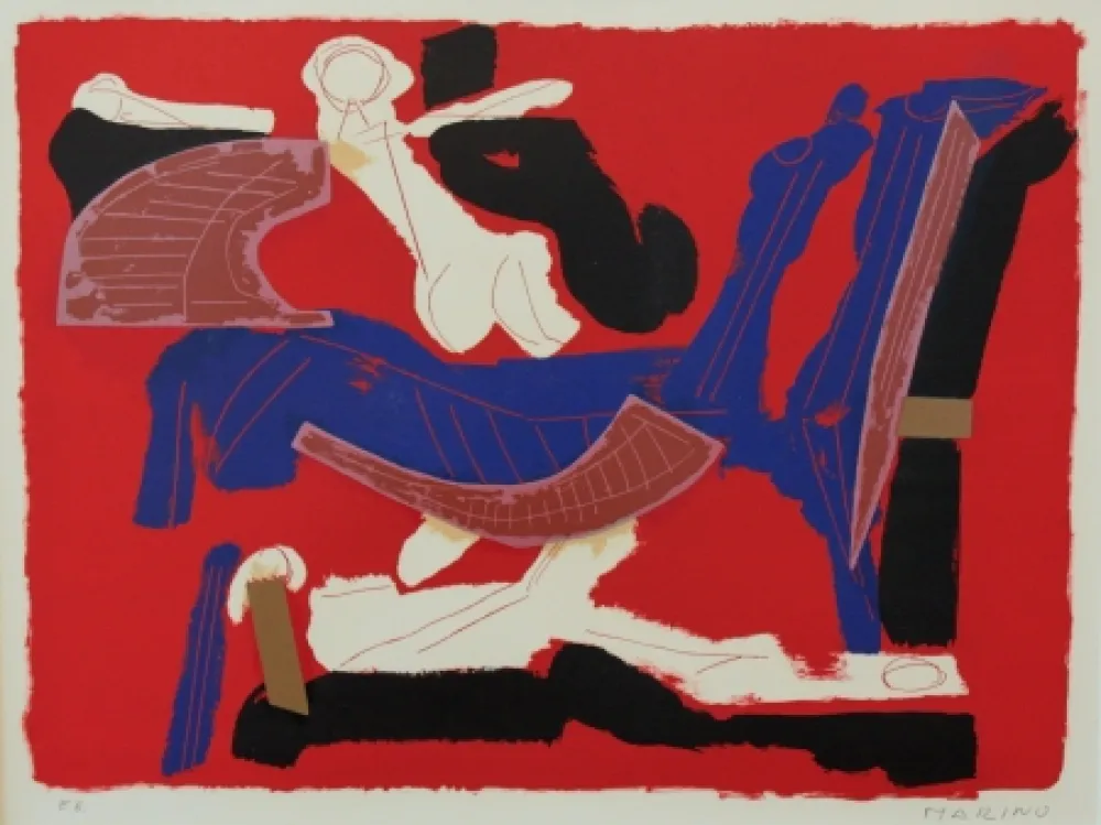 Lithografie Marini - Chevaux et Cavaliers