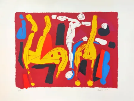 Lithografie Marini - Chevaux et cavaliers V 