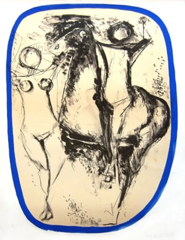 Lithografie Marini - Famille d'acrobates