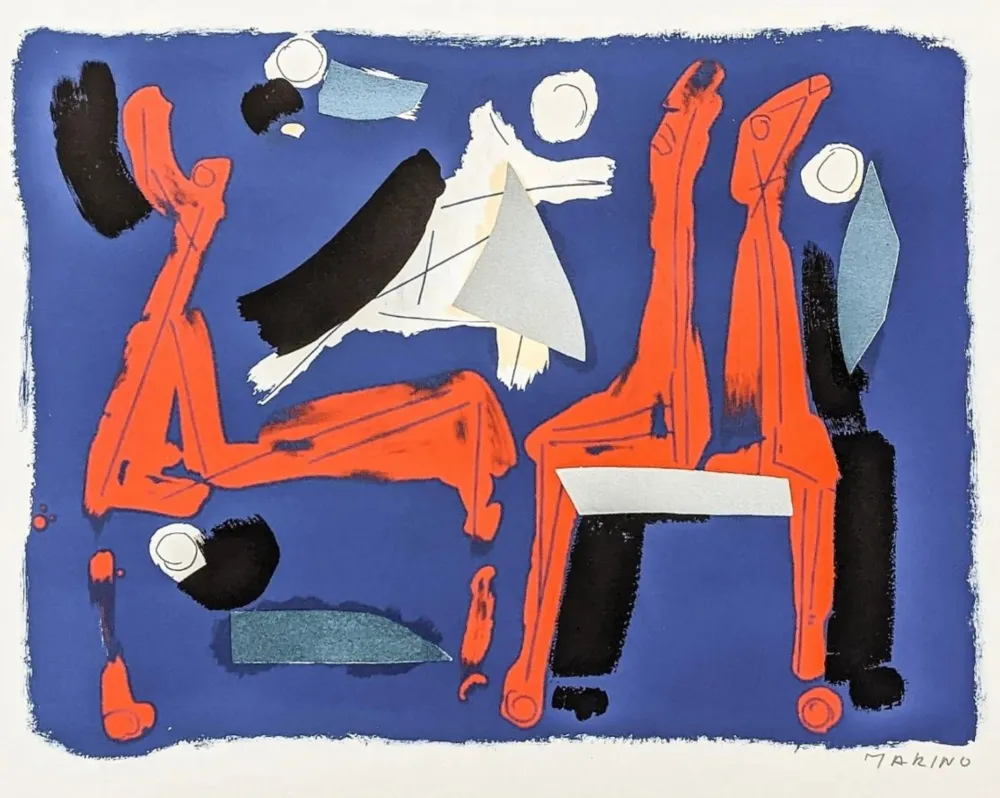 Lithografie Marini - L105 Chevaux Et Cavaliers II