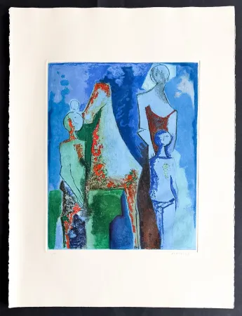 Gravure Marini - Marino Marini (1901–1980) - MARINO FROM SHAKESPEARE I - Color drypoint etching and aquatint on paper - 1977