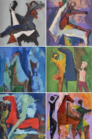 Gravure Marini - Marino Marini (1901–1980) - MARINO FROM SHAKESPEARE I - Complete original folder containing 8 color drypoint etchings and aquatints on paper - 1977