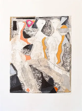 Gravure Marini - Marino Marini (1901 - 1980) - Tre grazie - Etching and color aquatint - 1975