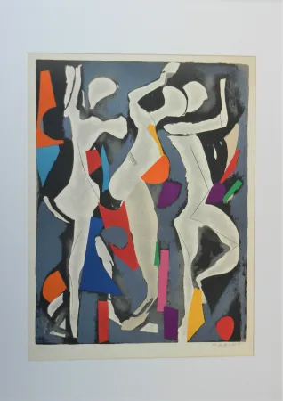 Lithografie Marini - Personnages du sacre du printemps VIII