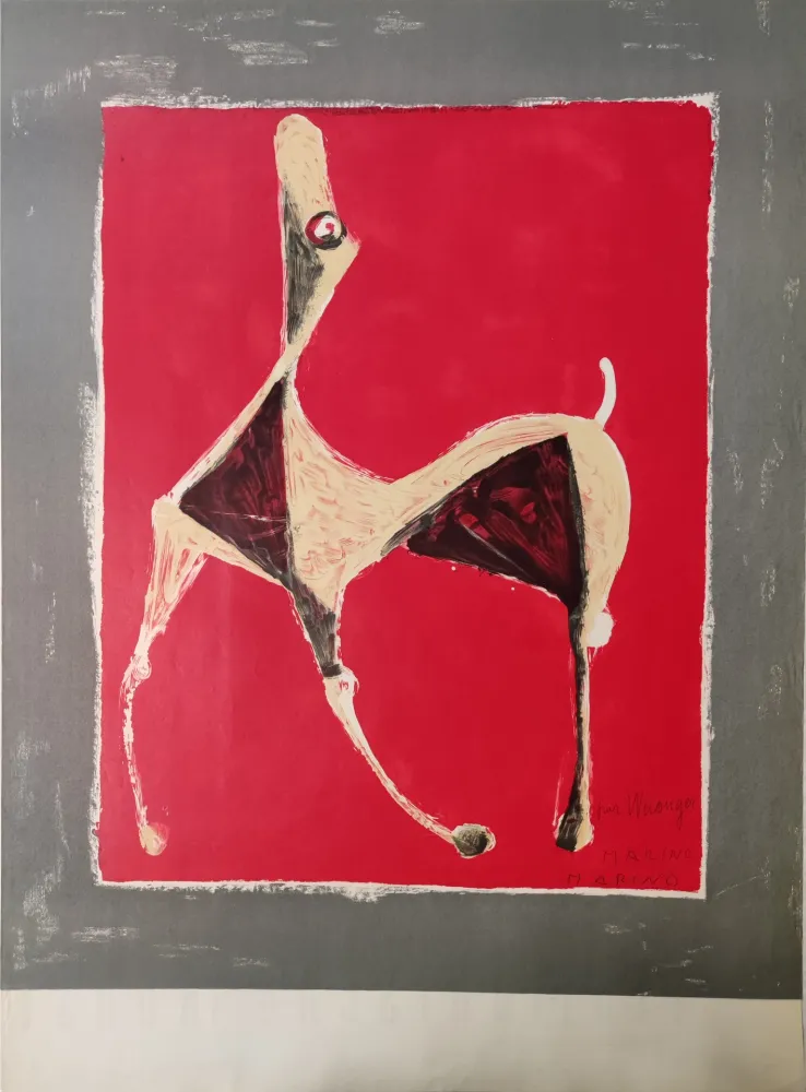 Geen Techniek Marini - Pferd auf rotem Grund