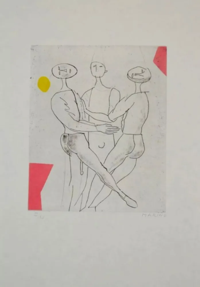 Ets En Aquatint Marini - Portfolio A-136 Giocolieri