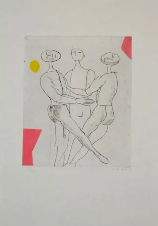 Ets En Aquatint Marini - Portfolio A-136 Giocolieri