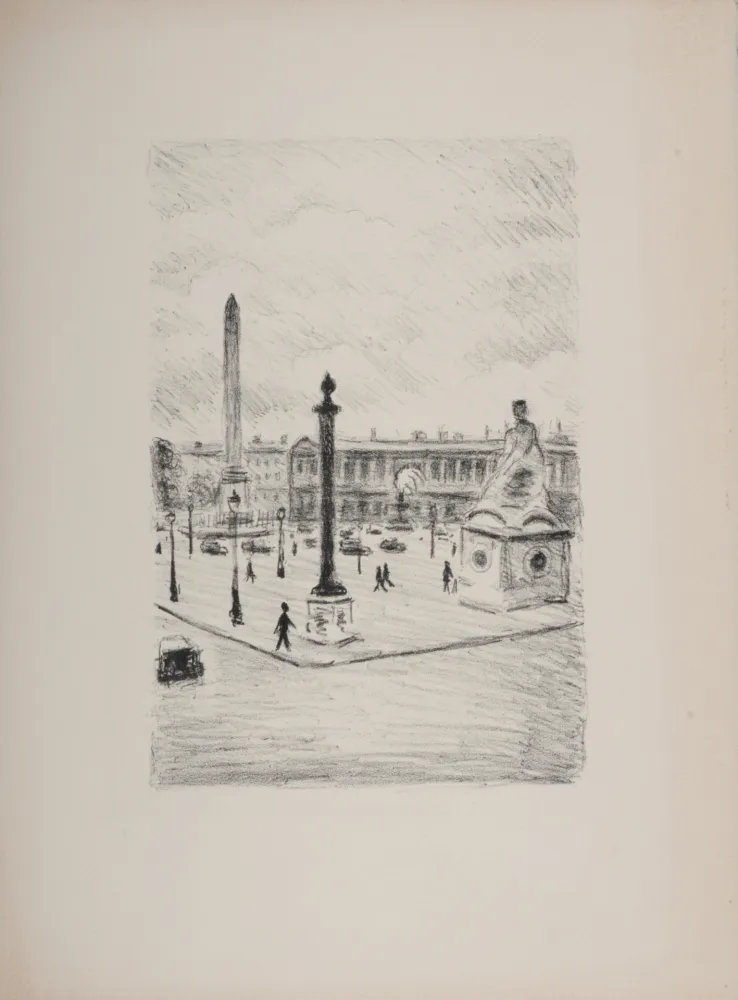 Lithografie Marquet - La Place de la Concorde, 1950