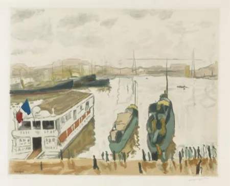 Ets En Aquatint Marquet - Le Port de Marseille. 1923-1924.