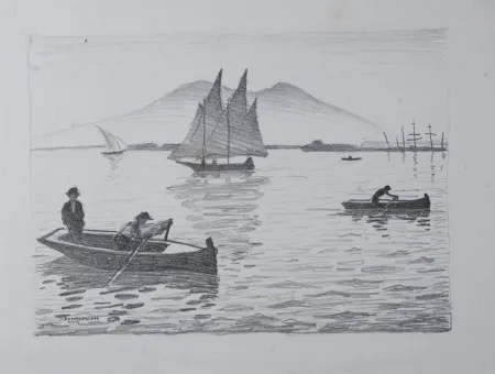 Lithografie Marquet - Le Port de Naples