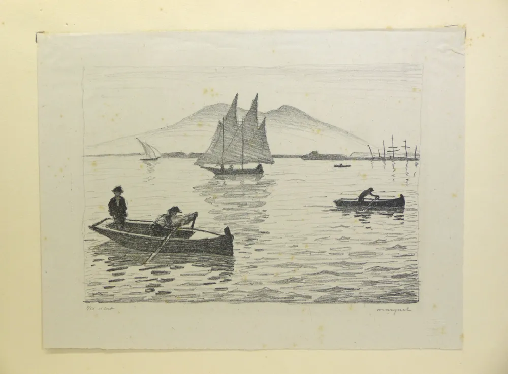 Lithografie Marquet - Le Port de Naples, 1926. Signé et numérotée. 
