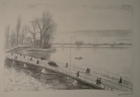 Ets Marquet - Vue de deux Ponts (L'île Rousseau, Genève).
