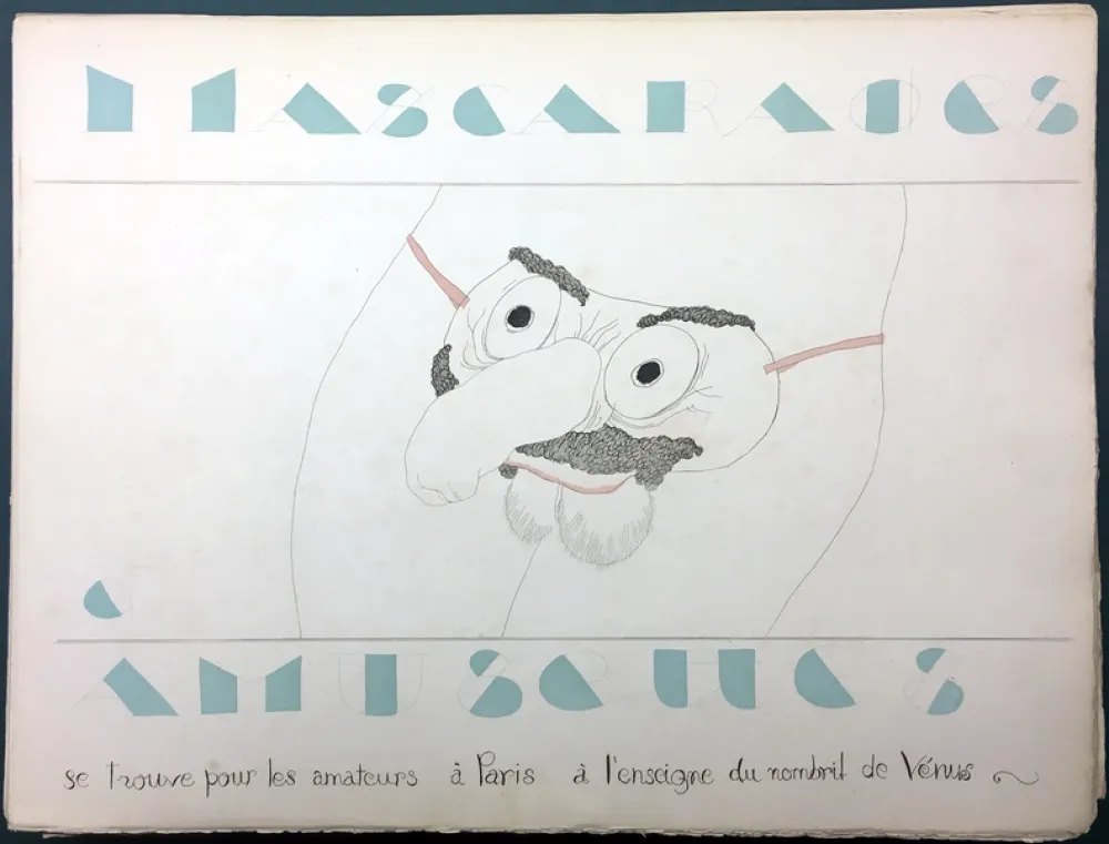 Geïllustreerd Boek Martin - MASCARADES ET AMUSETTES. Exemplaire unique avec 14 dessins originaux de Charles Martin (1933)