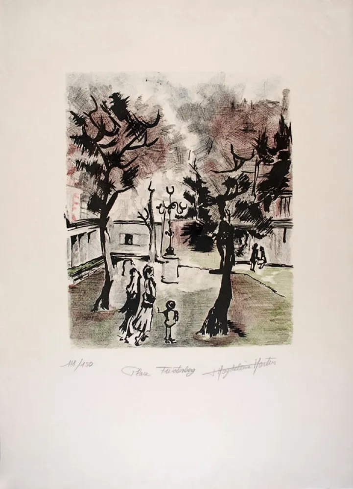 Lithografie Martin - Place Furstenberg
