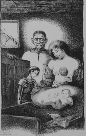 Lithografie Martini - La famiglia del pescatore