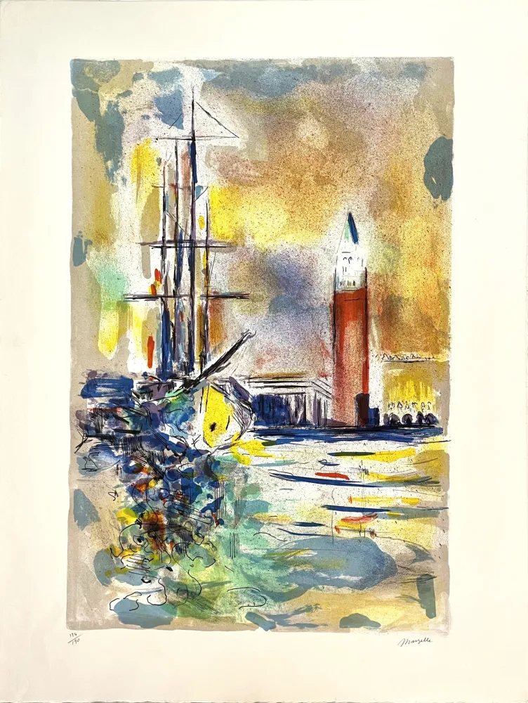 Lithografie Marzelle - Le Voilier