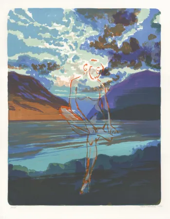 Lithografie Masmonteil - Baigneuse  (Se retirant une épine)