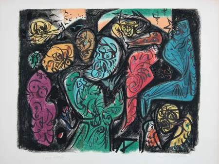 Lithografie Masson - Astres et visages