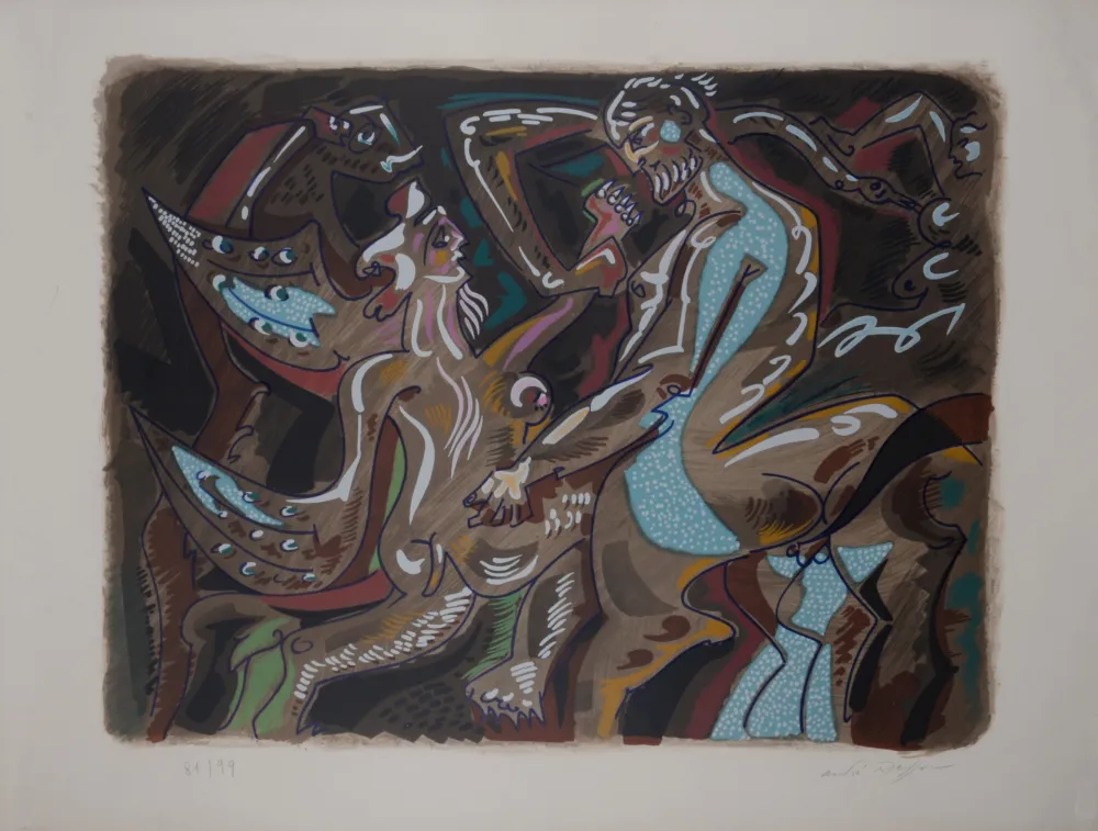 Lithografie Masson - Atalante et le Centaure, circa 1970 - Hand-signed