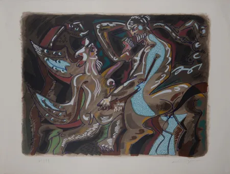 Lithografie Masson - Atalante et le Centaure, circa 1970 - Hand-signed