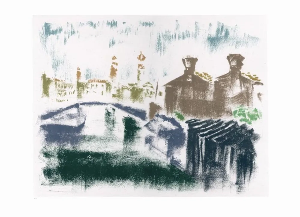 Lithografie Masson - Canal à la Giudecca (Voyage à Venise)