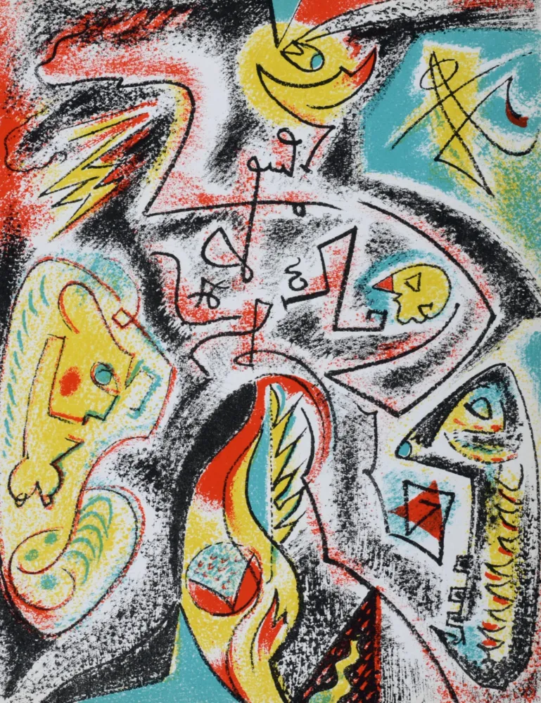 Lithografie Masson - Composition abstraite, 1969