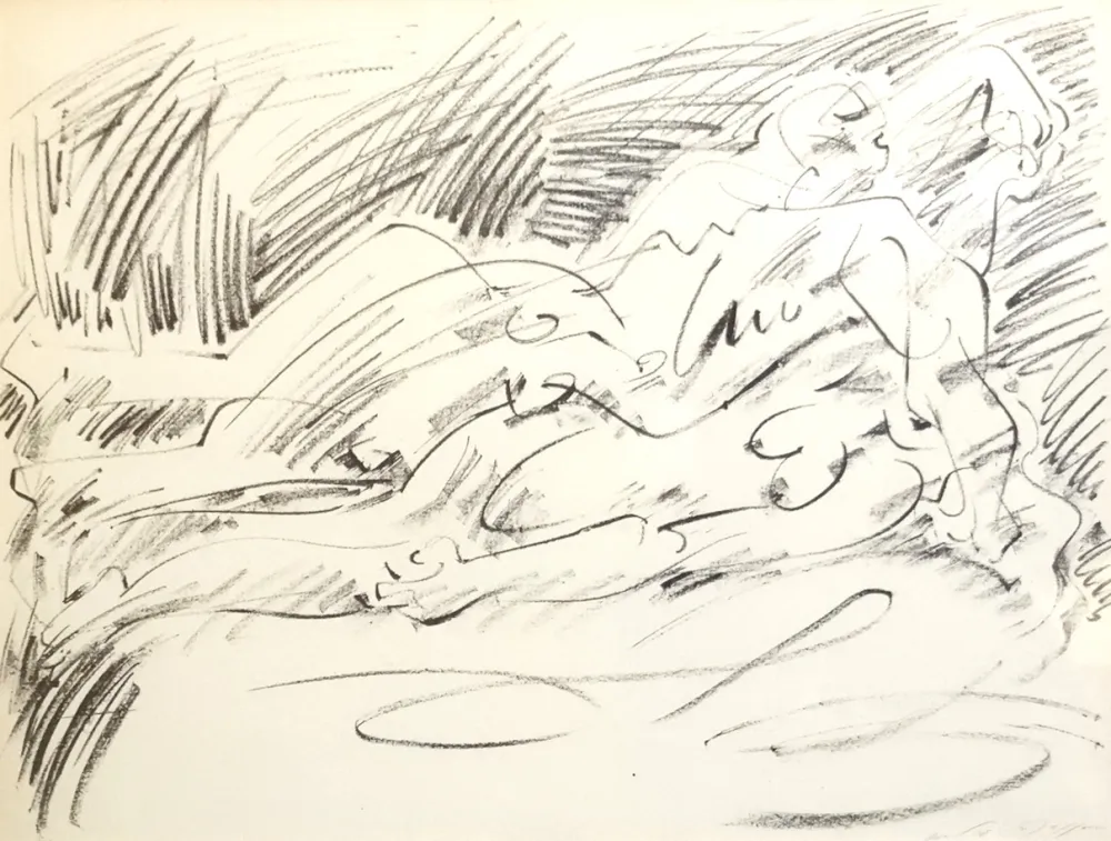 Lithografie Masson - Couple étendu