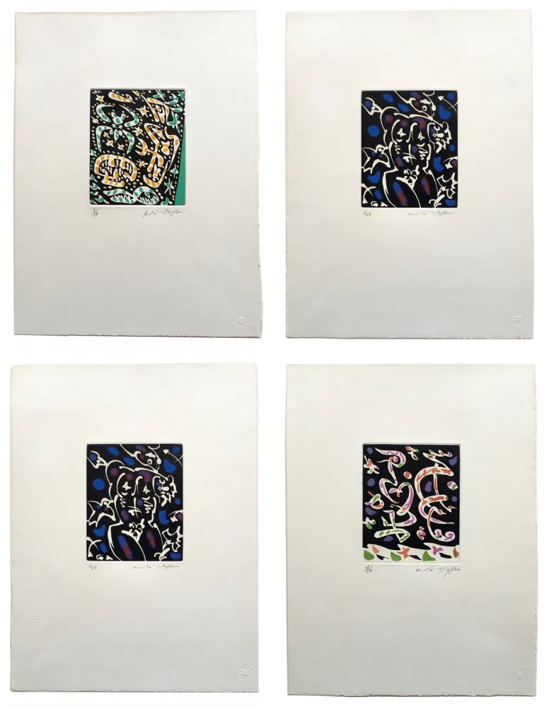 Ets En Aquatint Masson - Desnos: MINES DE RIEN. SUITE COMPLÈTE SIGNÉE À GRANDES MARGES (1957).