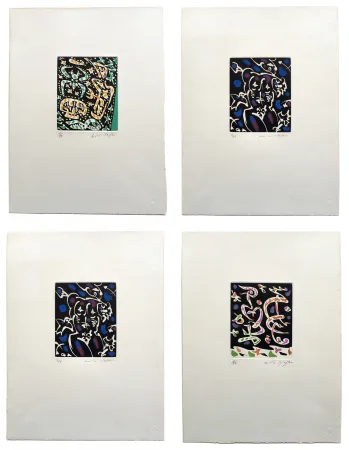 Ets En Aquatint Masson - Desnos: MINES DE RIEN. SUITE COMPLÈTE SIGNÉE À GRANDES MARGES (1957).