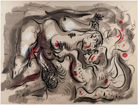 Lithografie Masson - DESSINS ÉROTIQUES (portfolio de 20 lithographies). 1971.