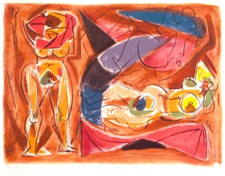 Lithografie Masson - Figure rouge