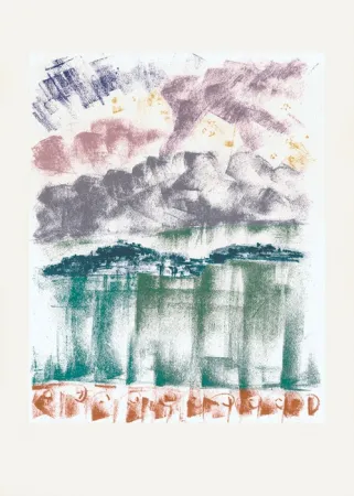 Lithografie Masson - La nuit à Bellagio (Voyage à Venise)