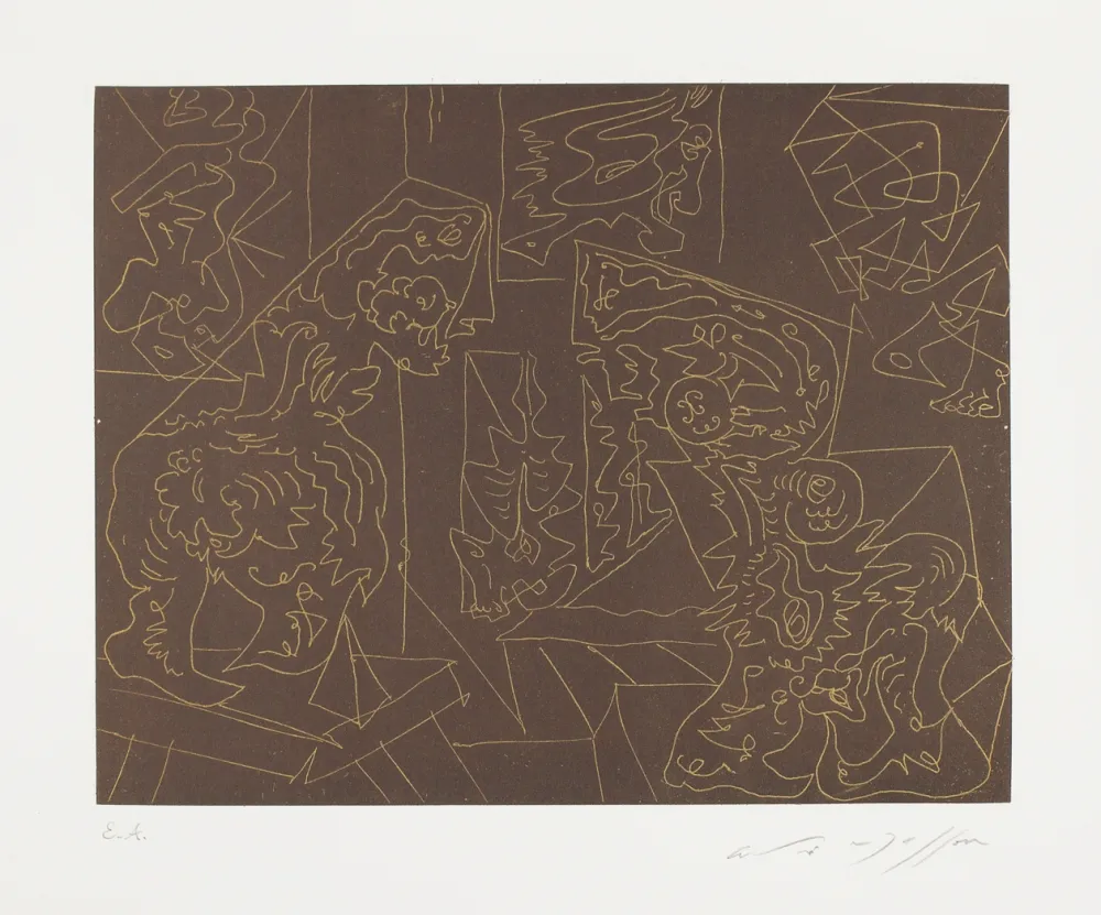 Ets En Aquatint Masson - L'atelier du sculpteur (The sculptor's studio)