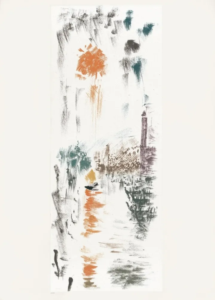 Lithografie Masson - Le Bassin de St Marc (Voyage à Venise)