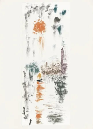 Lithografie Masson - Le Bassin de St Marc (Voyage à Venise)