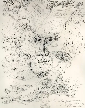 Geen Techniek Masson - Le peintre salue furieusement les quatre éléments passionnels