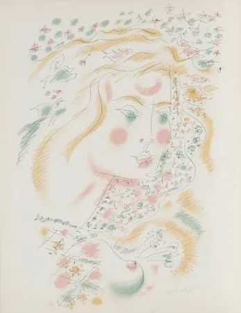 Lithografie Masson - Le Philosophe au Papillon from Je Reve Portfolio