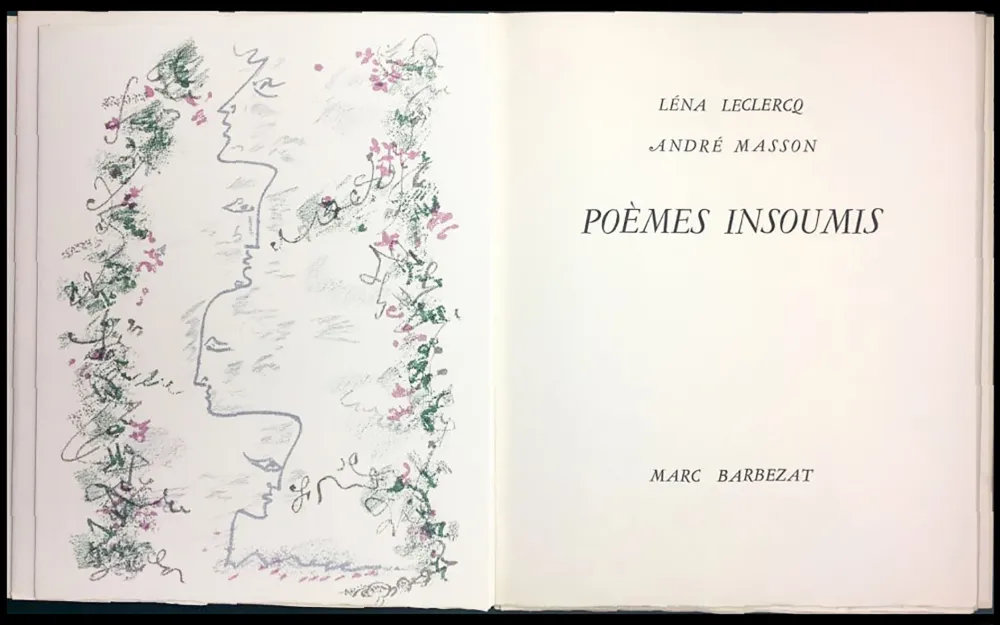 Geïllustreerd Boek Masson - Léna Leclercq. POÈMES INSOUMIS. 8 lithographies en couleurs (1963)