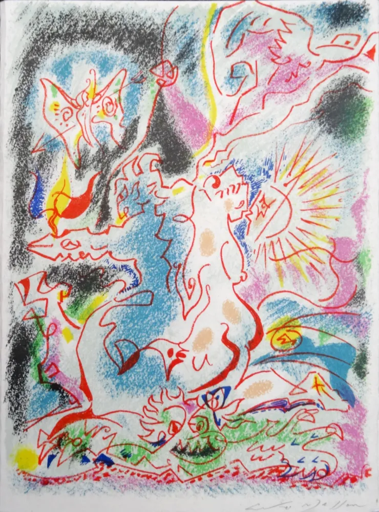 Lithografie Masson - Les incertitudes de Psyché 