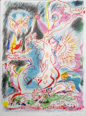 Lithografie Masson - Les incertitudes de Psyché 