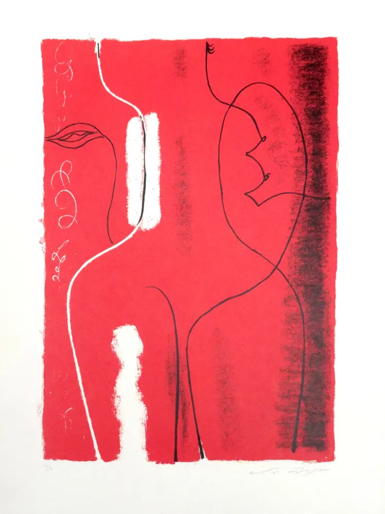Lithografie Masson - Nu rouge